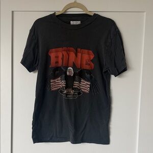 Anine Bing Dark Gray Graphic Tee with Eagle Design